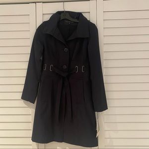 Via Spiga Navy  Blue Hooded Rain Coat size Size XS